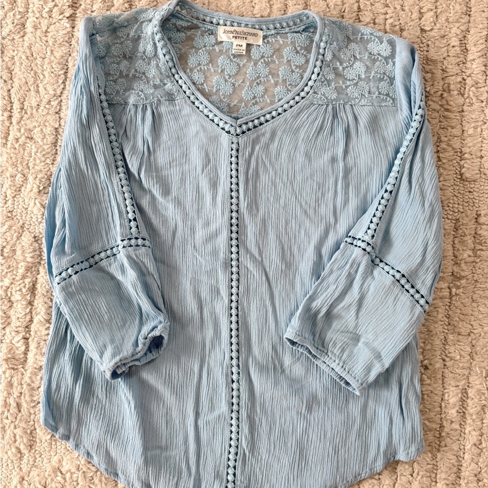 Baby Blue Lace Blouse